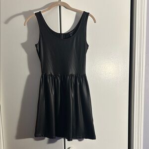 Forever 21 Black Sleeveless summer Faux Leather Dress